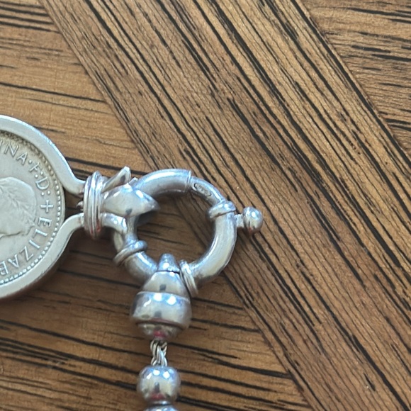 Sterling Silver Australian Sixpence Coin Necklace with Bezel - Picture 4 of 4